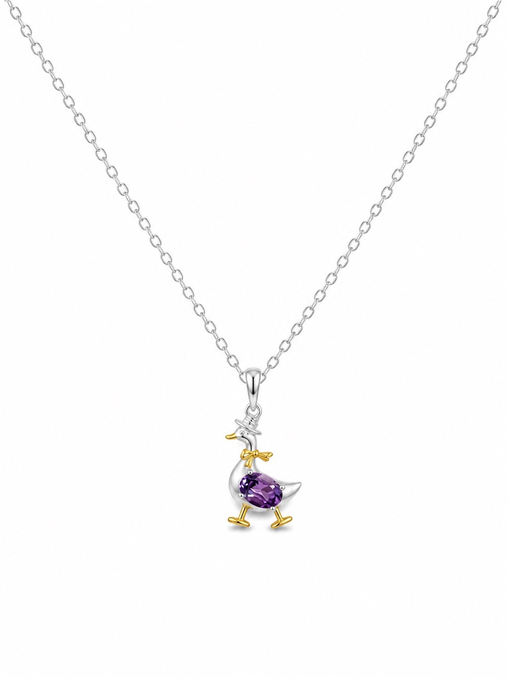 Amethyst Goose Duck Pendant (#P109)